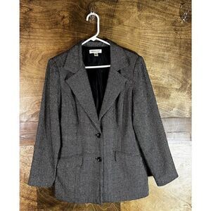 Coldwater Creek‎ Blazer Jacket Size 10 Silk Blend Gray Career Work